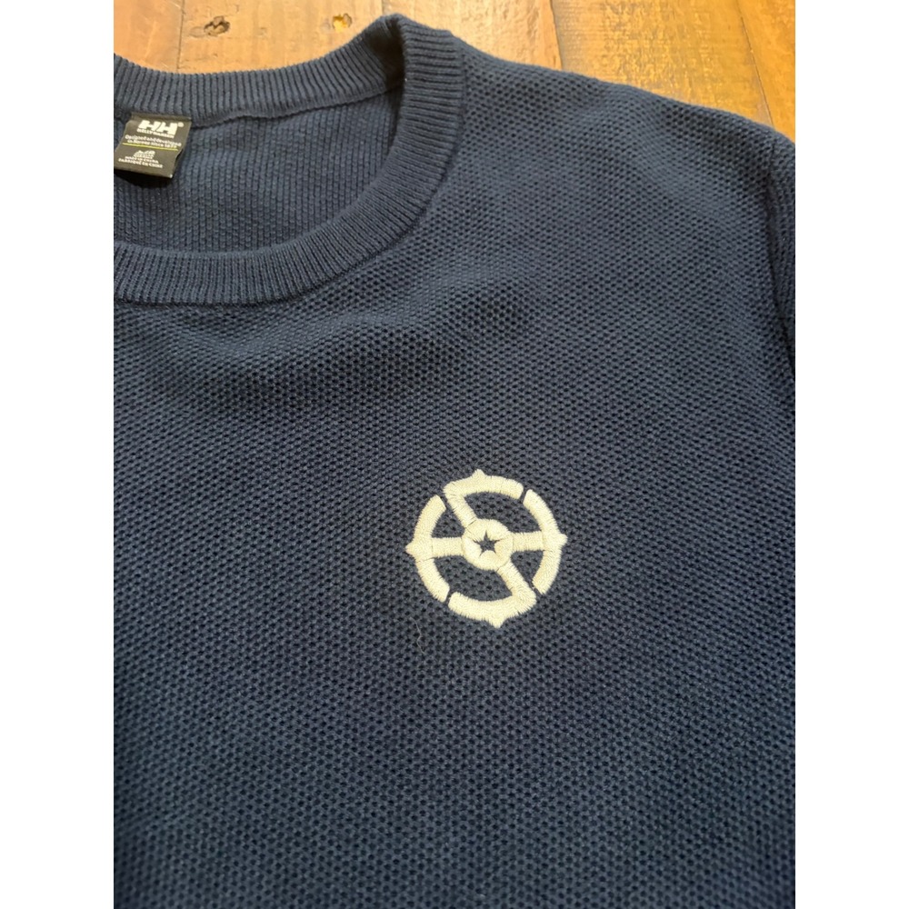 Helly Hansen Mens Navy Blue Organic Cotton Safe Harbor Helm Logo Sweater Large - Picture 5 of 10